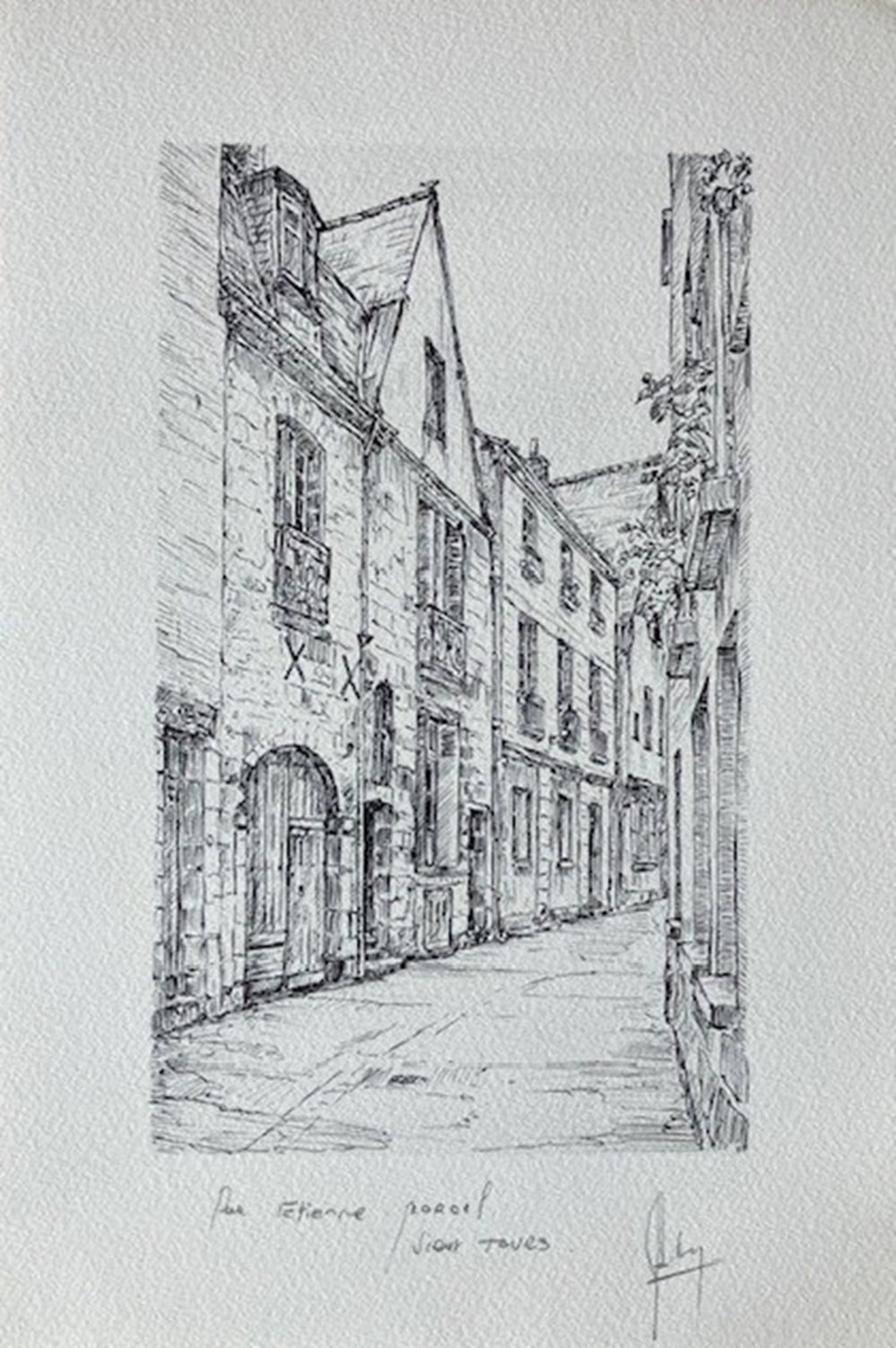 Rue Etienne Marcel - Claude BESNARD art antiquites estampes gravures rue etienne marcel claude besnard