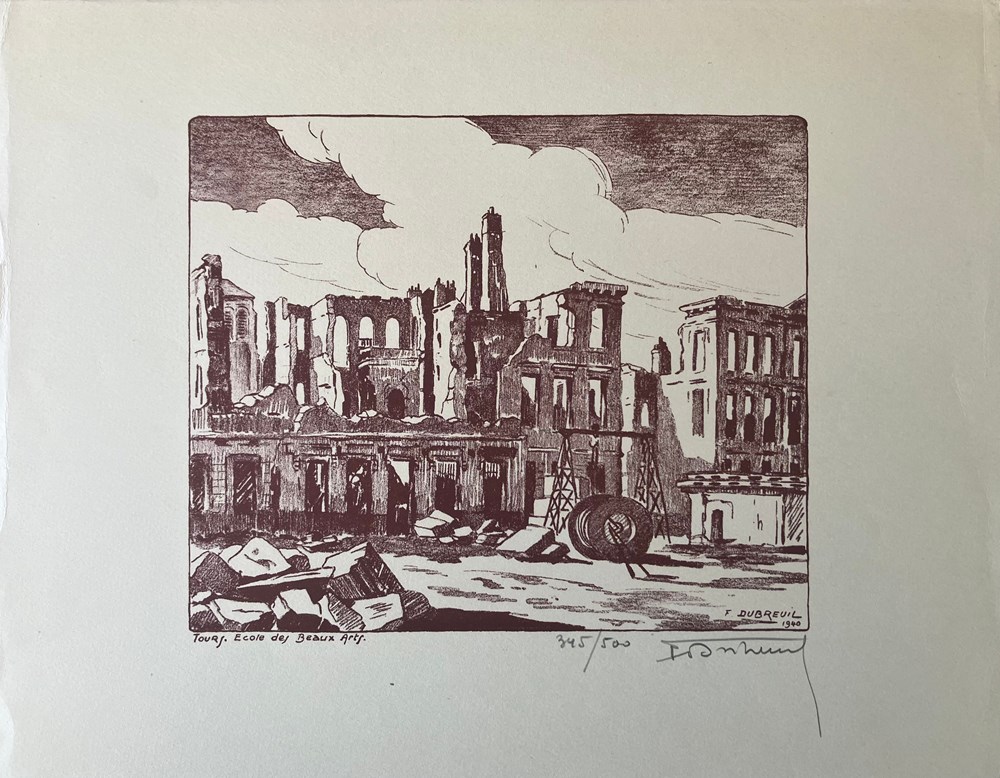 antiquites estampes gravures gravure sur bois tours ecole des beaux arts ferdinand dubreuil 1940