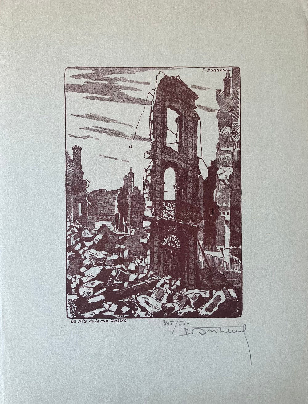 art antiquites estampes gravures gravure sur bois tours n 3 rue colbert ferdinand dubreuil 1940