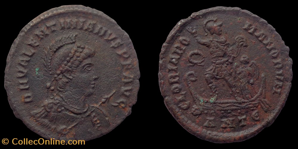 monnaie antique av jc ap romaine republicaine imperiale valentinien ii gloria romanorvm ae2 antioche 378 383