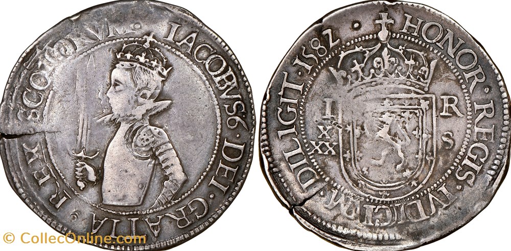 Scotland 1582 30 Shillings coins european medieval to kingdom of scotland 1582 30 shillings