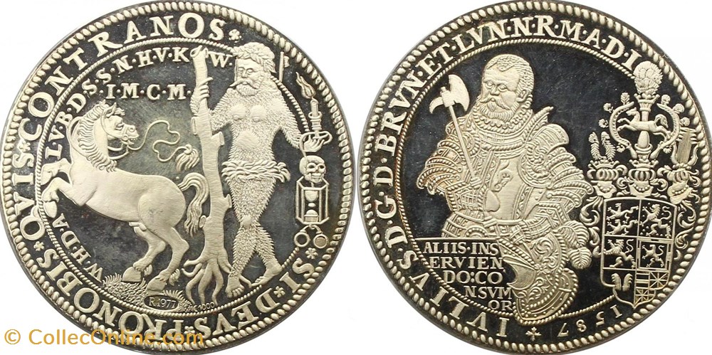 1587 (dated) Brunswick-Wolfenbuttel 1-1/2 Thaler coins world germany 1587 dated brunswick wolfenbuttel 1 1 2 thaler