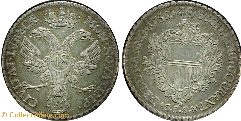 coins european medieval to german states lubeck 1752 48 schilling