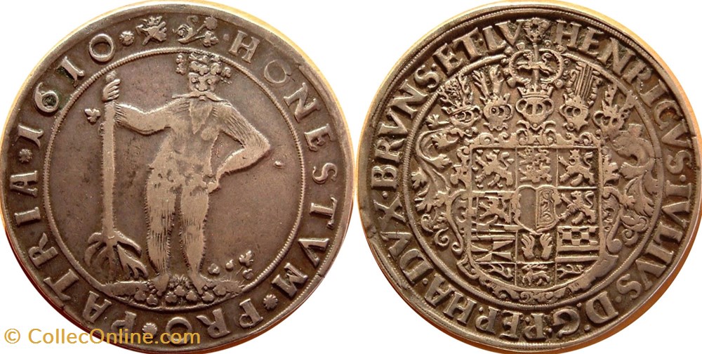 1610 Brunswich-Wolfenbuttel Thaler coins world germany 1610 brunswich wolfenbuttel thaler