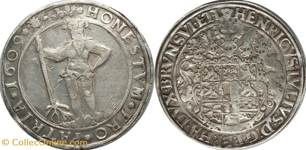 1609 Brunswick-Wolfenbuttel Thaler coins world germany 1609 brunswick wolfenbuttel thaler