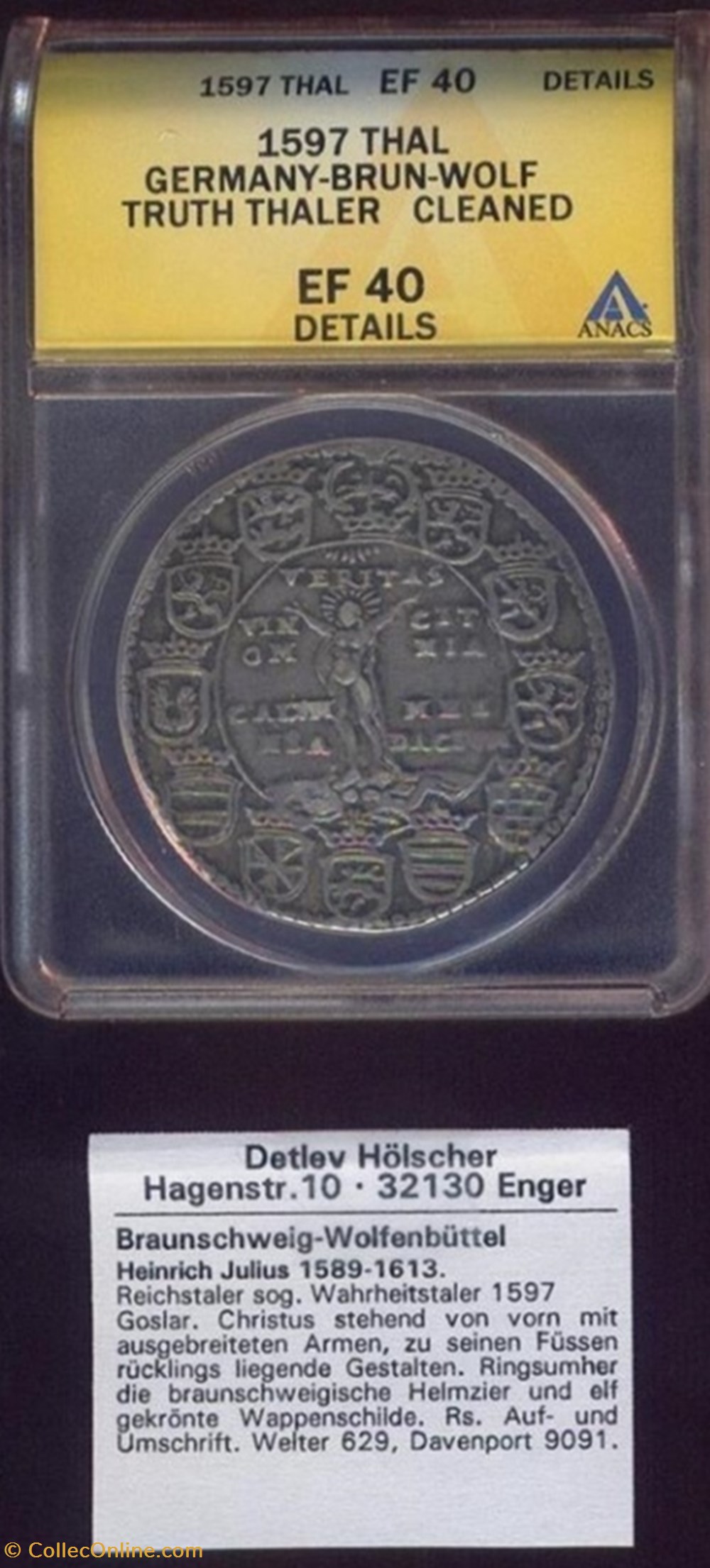 1597 Brunswick-Wolfenbüttel Thaler DAV-9091 3 coins world germany 1597 brunswick wolfenbuttel thaler dav 9091