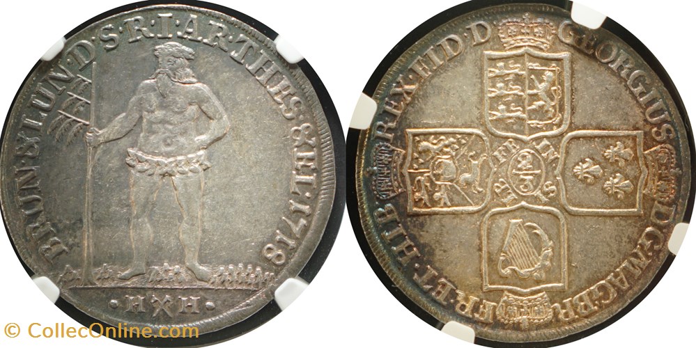 1718 Brunswick-Luneberg-Calenberger-Hanover 2/3 Thaler coins world germany 1718 brunswick luneberg calenberger hanover 2 3 thaler