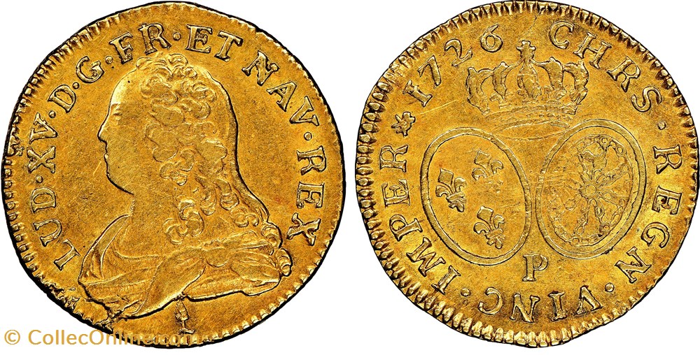 France 1726 Louis d'Or coins european medieval to royal france 1726 louis or
