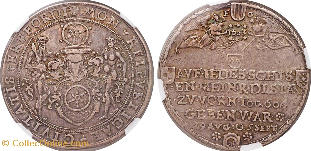 coins world germany 1603 erfurt 60 kreuzer