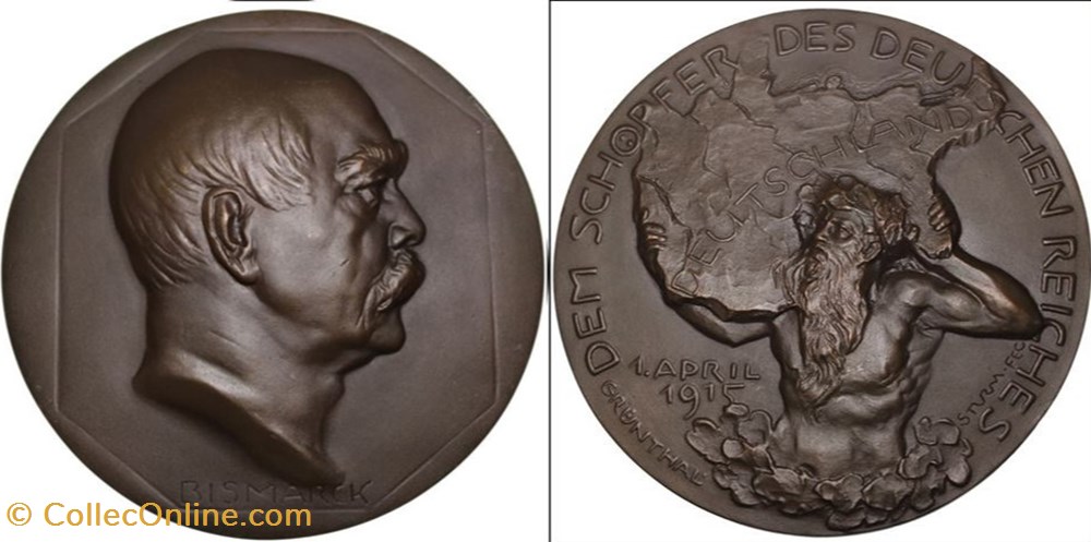 100th Anniversary of the Birth of Bismarck medals germany 100th anniversary of the birth of bismarck