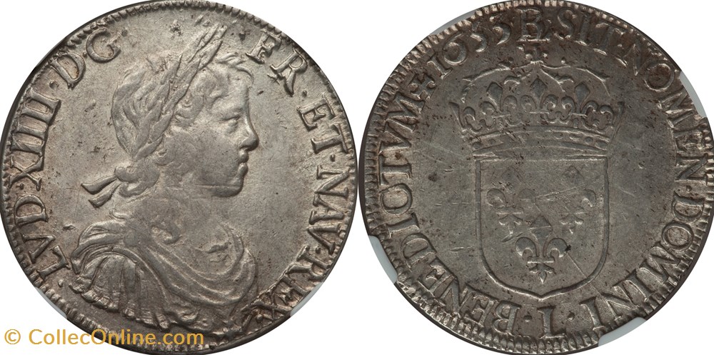 France 1653L ECU coins european medieval to royal france 1653l ecu