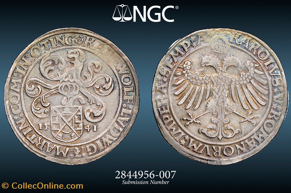 coins european medieval to germany ottingen 1541 thaler