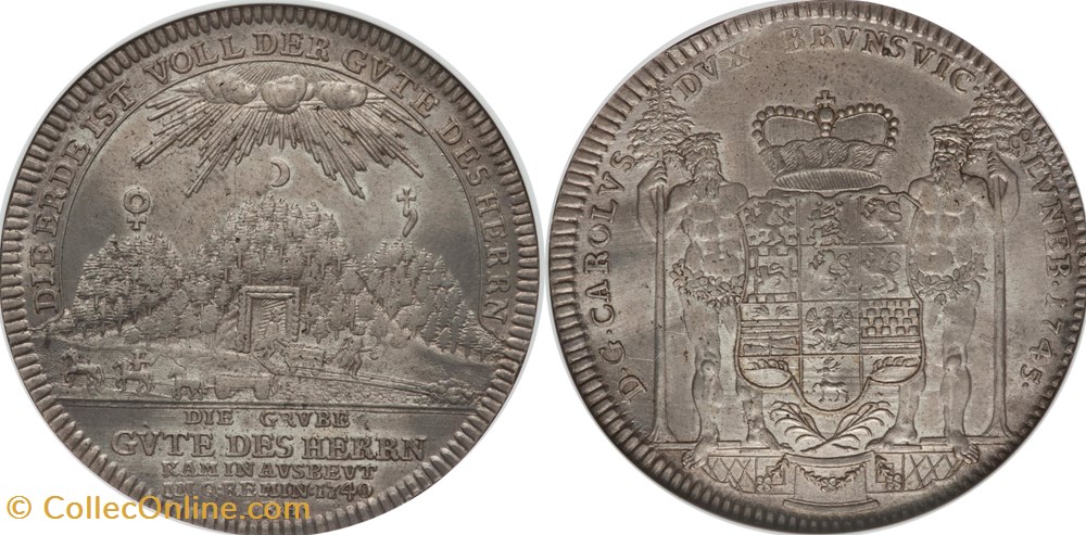coins world germany 1745 brunswick wolfenbuttel thaler