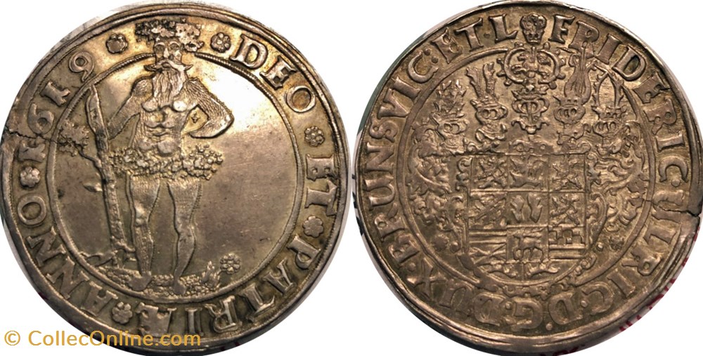1619 Brunswick-Wolfenbüttel Thaler coins world germany 1619 brunswick wolfenbuttel thaler