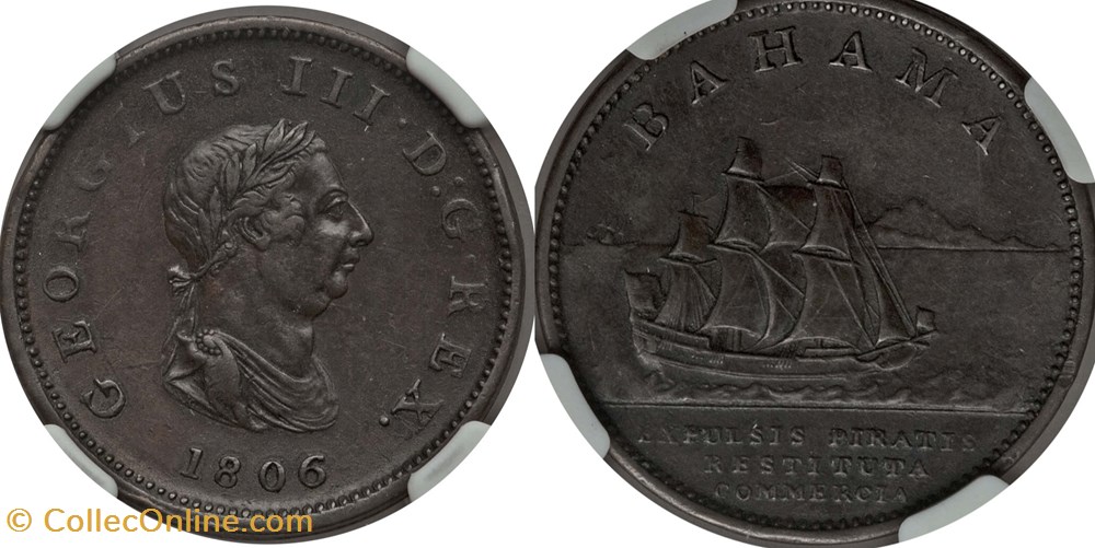 Bahamas 1806 Penny coins world bahamas 1806 penny