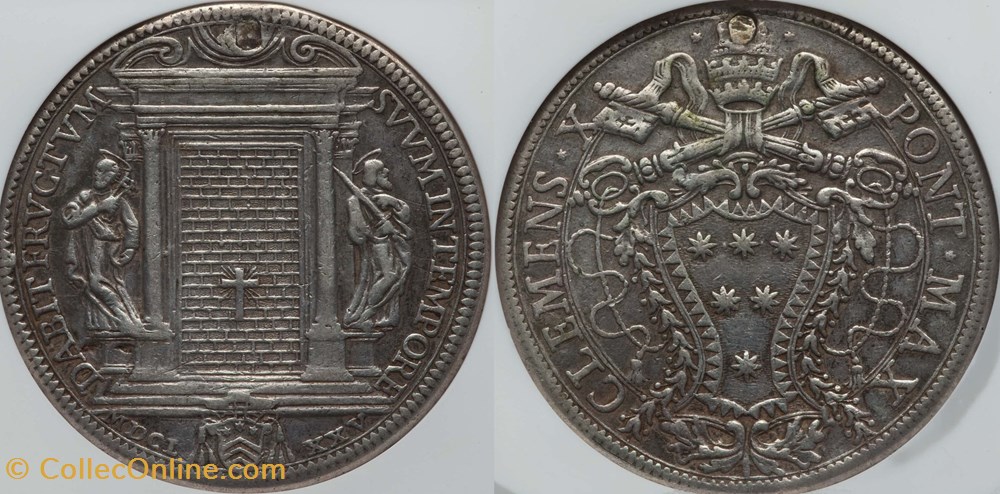 Papal States 1675 Piastra coins european medieval to other papal states 1675 piastra