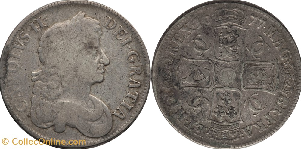 Great Britain 1677 Crown coins european medieval to kingdom of england great britain 1677 crown