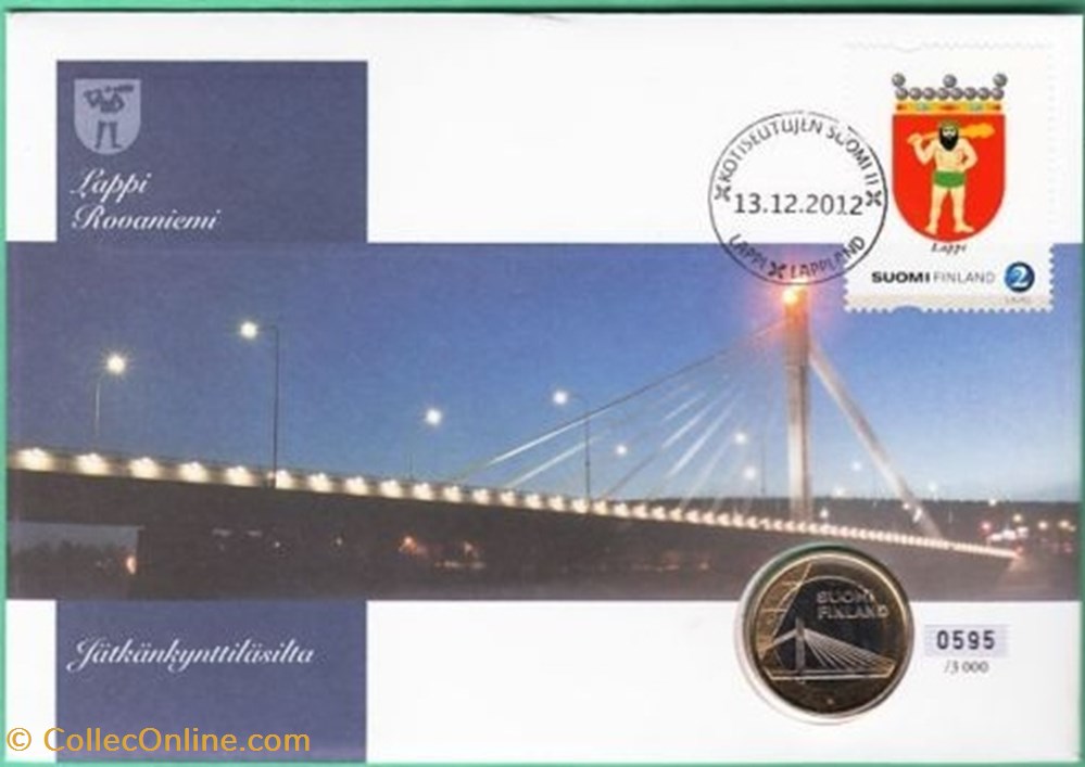 coins world finland 2012 5 euro first day cover