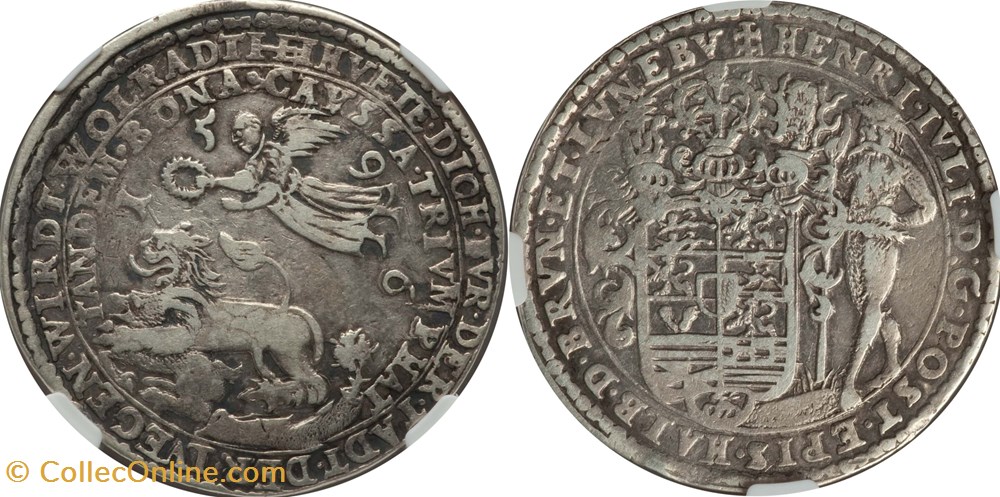 1596 Brunswick-Wolfenbuttel Thaler coins world germany 1596 brunswick wolfenbuttel thaler