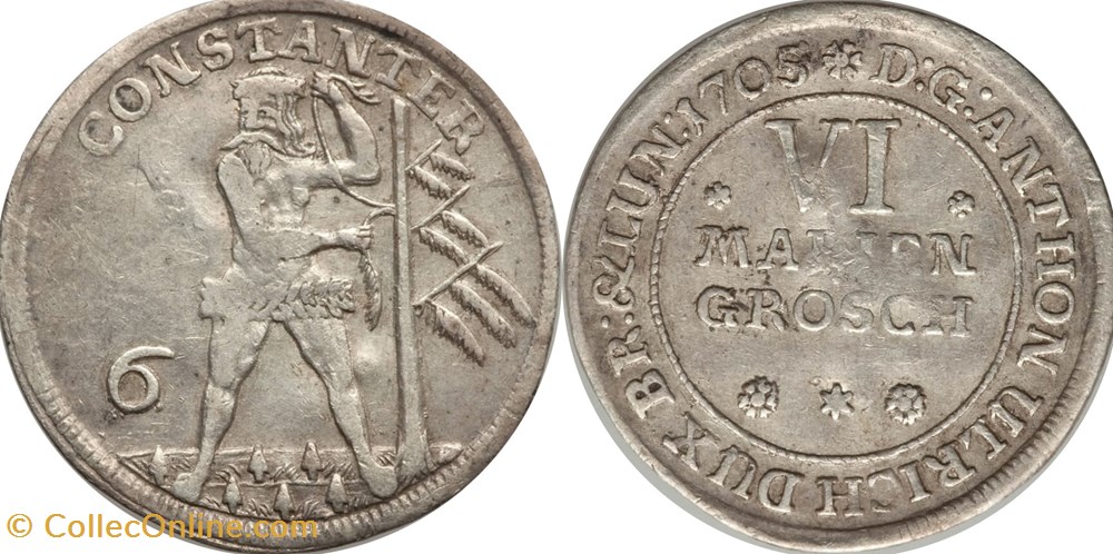 1705 Brunswick-Wolfenbuttel 6 Mariengroschen coins world germany 1705 brunswick wolfenbuttel 6 mariengroschen