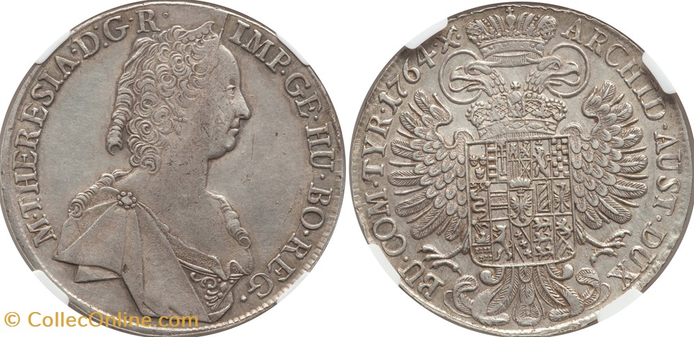 Austria 1764 Thaler coins european medieval to holy roman empire austria 1764 thaler