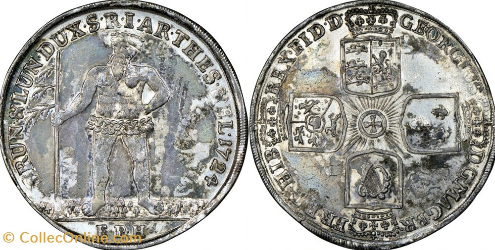 1724 Brunswick-Luneburg-Calenberg-Hannover Thaler coins world germany 1724 brunswick luneburg calenberg hannover thaler