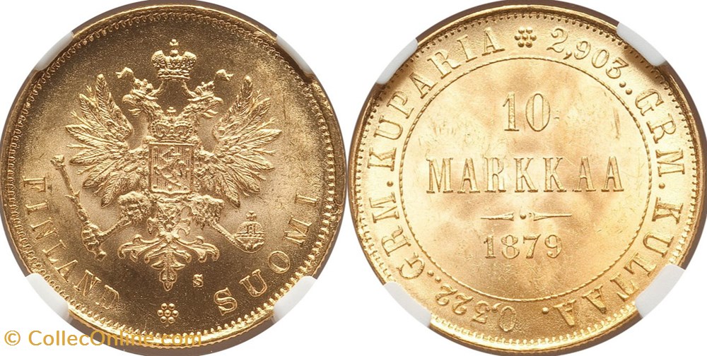 Finland 1879 10 Markkaa coins world finland 1879 10 markkaa