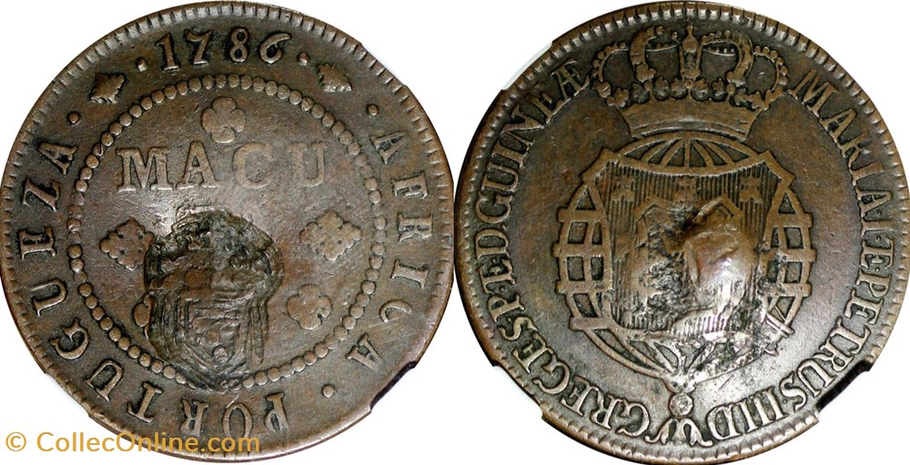 1837 Macuta C/S on 1786 1/2 Macuta coins colonial portuguese colonies 1837 macuta c s on 1786 1 2 macuta