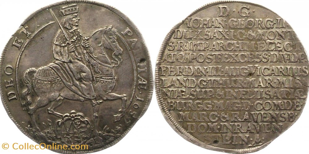 German States Saxony 1657 Thaler coins german states saxony 1657 thaler