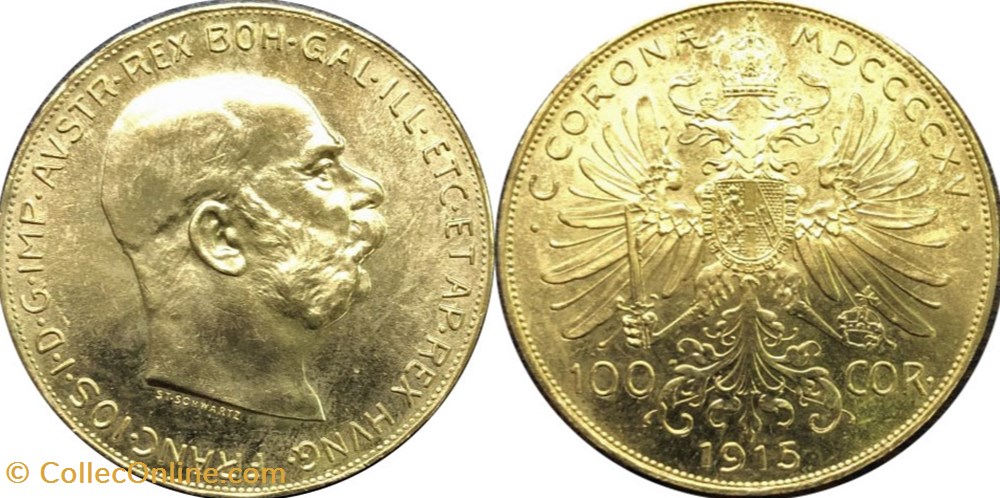 Austria 1915 100 Corona coins world austria 1915 100 corona