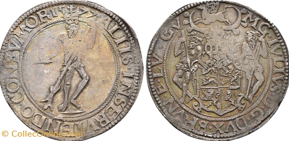 1577 Brunswick-Wolfenbuttel Thaler coins world germany 1577 brunswick wolfenbuttel thaler