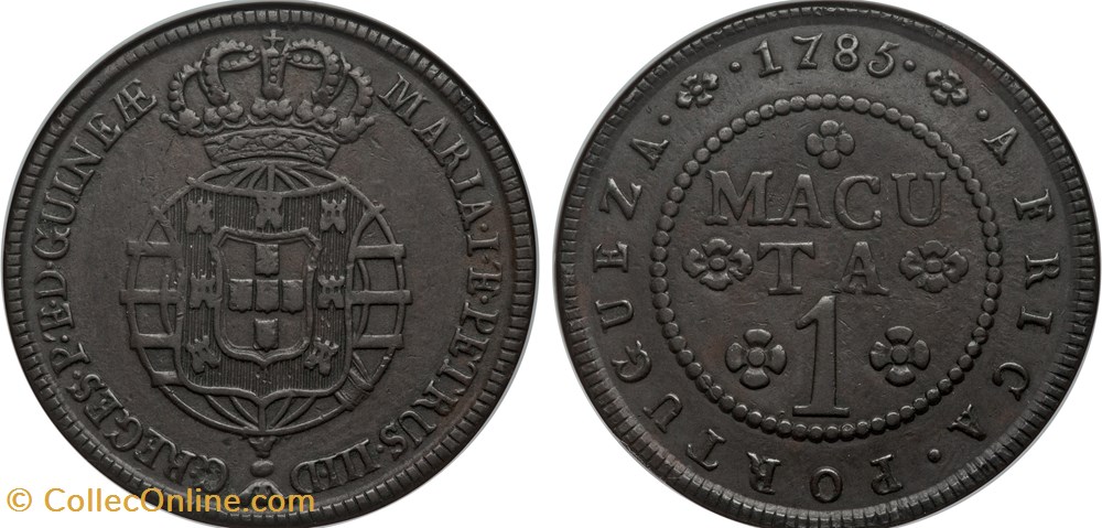 1785 Macuta coins colonial portuguese colonies 1785 macuta