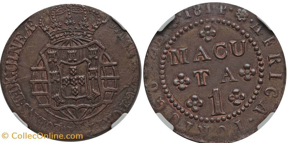 1814 Macuta #2 coins colonial portuguese colonies 1814 macuta 2