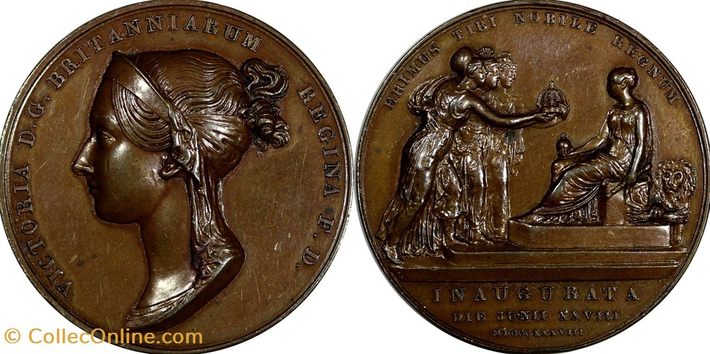 medals united kingdom 1838 bhm 1801 queen victoria coronation medallion
