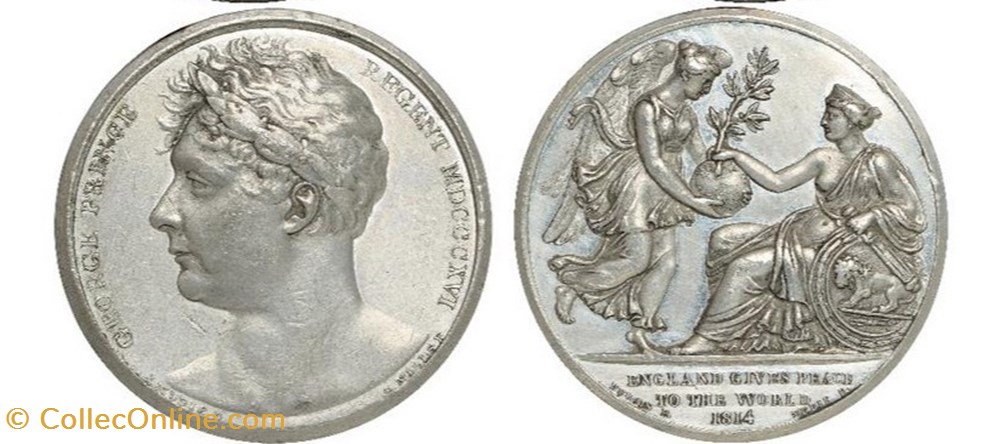medals united kingdom 1814 bhm 776 england gives peace to the world