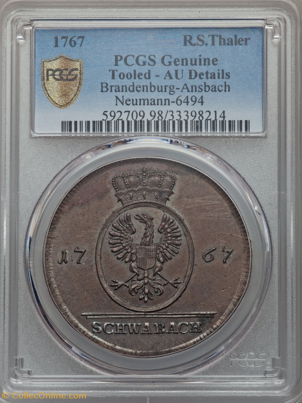 coins world germany 1767 brandenburg ansbach rs thaler neumann 6494