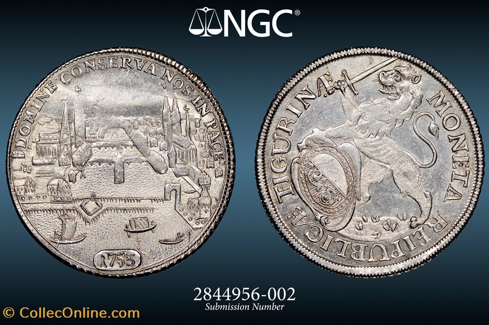 Swiss Cantons Zurich 1753 Thaler coins european medieval schweiz swiss cantons zurich 1753 thaler