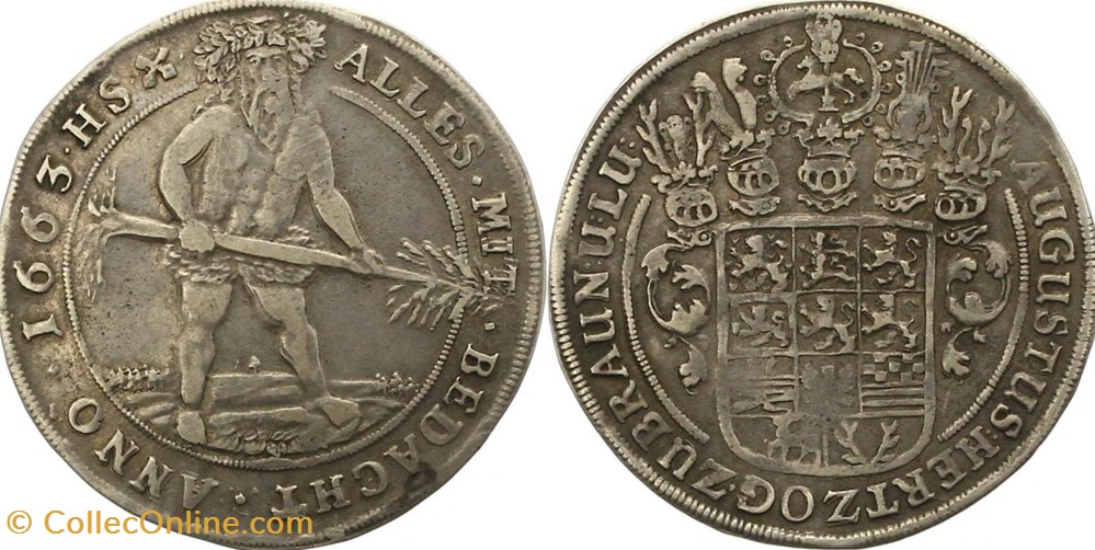 1663 Brunswick-Wolfenbuttel Thaler - Coins - World - Germany