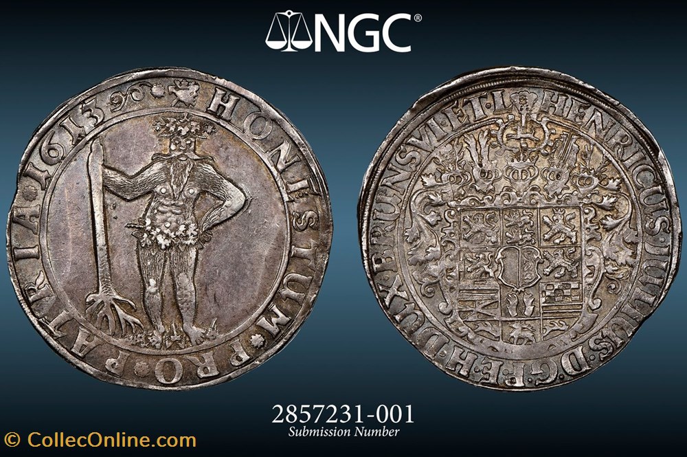 coins world germany 1613 brunswick wolfenbuttel thaler
