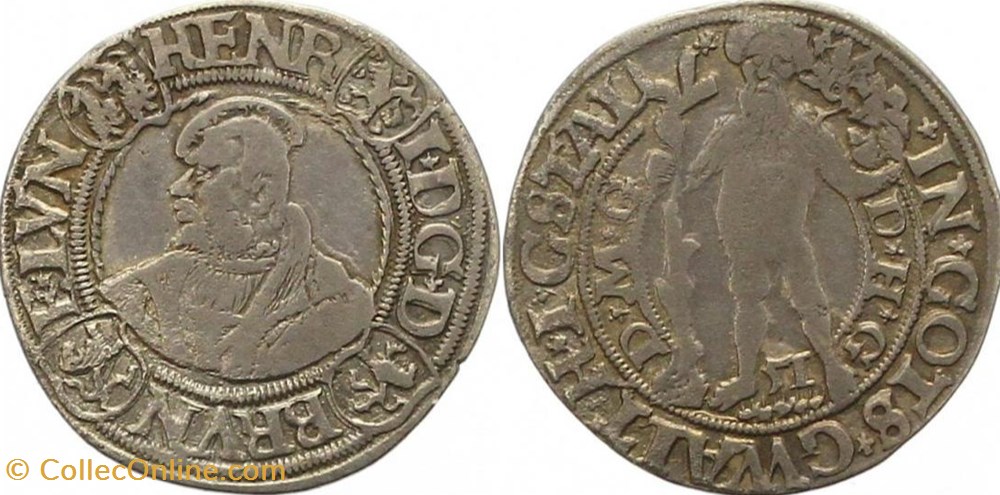 1551 Brunswick-Wolfenbüttel 1/4 Thaler coins world germany 1551 brunswick wolfenbuttel 1 4 thaler