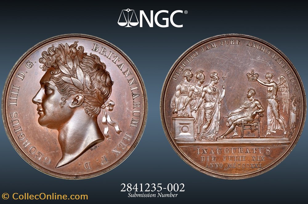 medals united kingdom 1821 bhm 1070 george iv mint medal