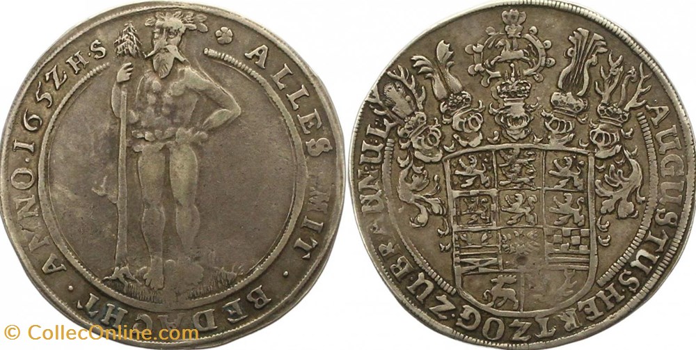 1652 Brunswick-Wolfenbuttel Thaler coins world germany 1652 brunswick wolfenbuttel thaler