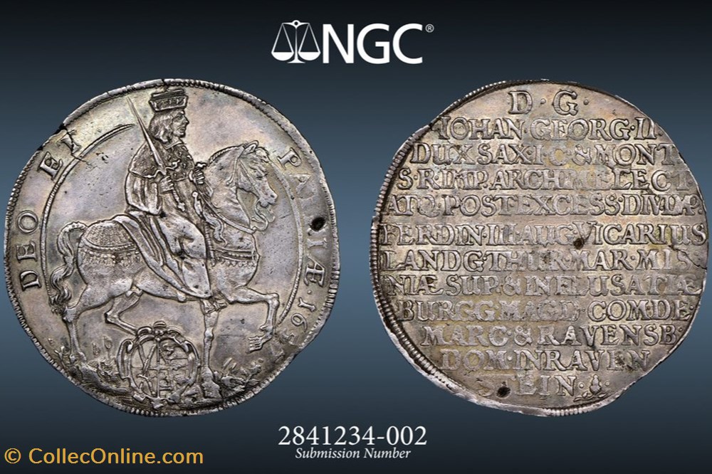 German States Saxony 1657 Thaler coins german states saxony 1657 thaler
