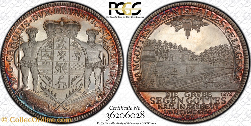 1761 (1973) Brunswick-Wolfenbüttel Thaler coins world germany 1761 1973 brunswick wolfenbuttel thaler