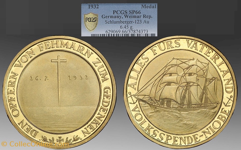 The Schooner "Niobe" Shipwreck medals germany the schooner niobe shipwreck