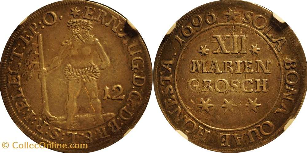 1696 Brunswick-Luneburg-Calenberg 12 Mariengroschen coins world germany 1696 brunswick luneburg calenberg 12 mariengroschen