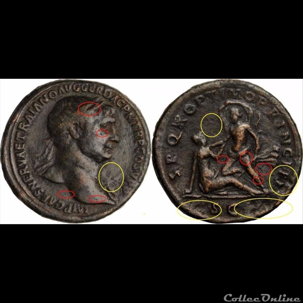 monnaie antique romaine trajan sesterce