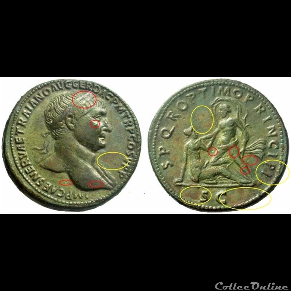 monnaie antique romaine trajan sesterce
