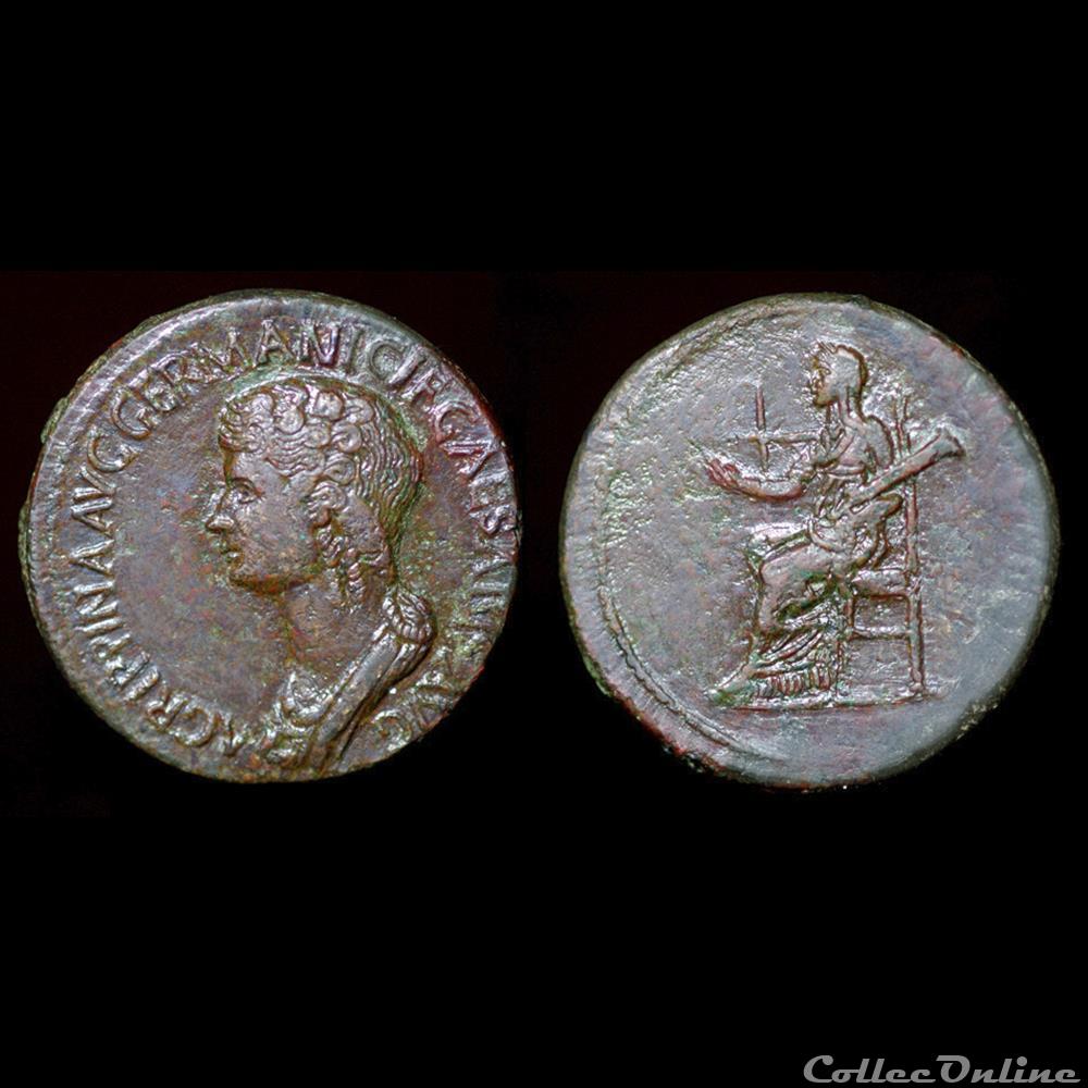 Dupondius d'Agrippine II monnaie antique romaine dupondius agrippine ii