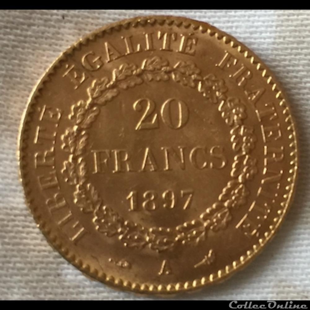 20 francs 1897 monnaie france moderne 20 francs 1897